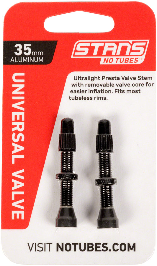 Load image into Gallery viewer, Stan's Alloy Valve Stems - 35mm Pair Black
