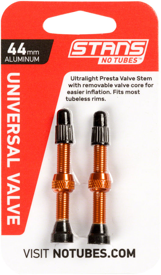 Load image into Gallery viewer, Stan's Alloy Valve Stems - 44mm Pair Orange
