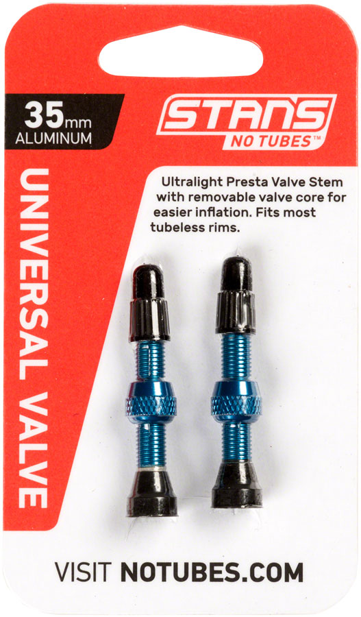 Load image into Gallery viewer, Stan's Alloy Valve Stems - 35mm Pair Blue
