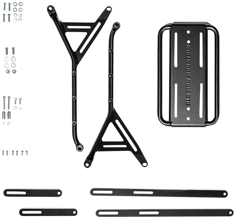 Load image into Gallery viewer, Old Man Mountain Elkhorn Front/Rear Rack Short Black
