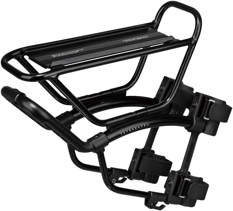 Load image into Gallery viewer, Topeak TetraRack R1 Front Rack Gravel/Road - Fork Blade Strap Mount  QuickTrack Compatible BLK

