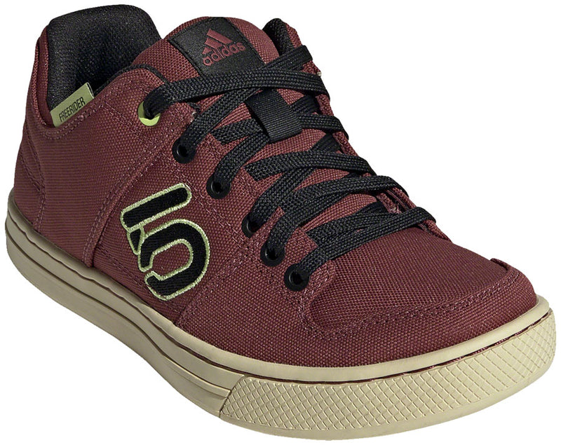 Load image into Gallery viewer, Five Ten Freerider Canvas Flat Shoes - Womens Quiet Crimson/Core BLK/Pulse Lime 8.5
