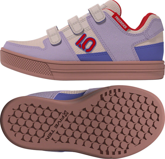 Five Ten Freerider Kid's VCS Flat Shoes - Putty Mauve/Pure Ruby/Semi Cobalt Blue 2.5