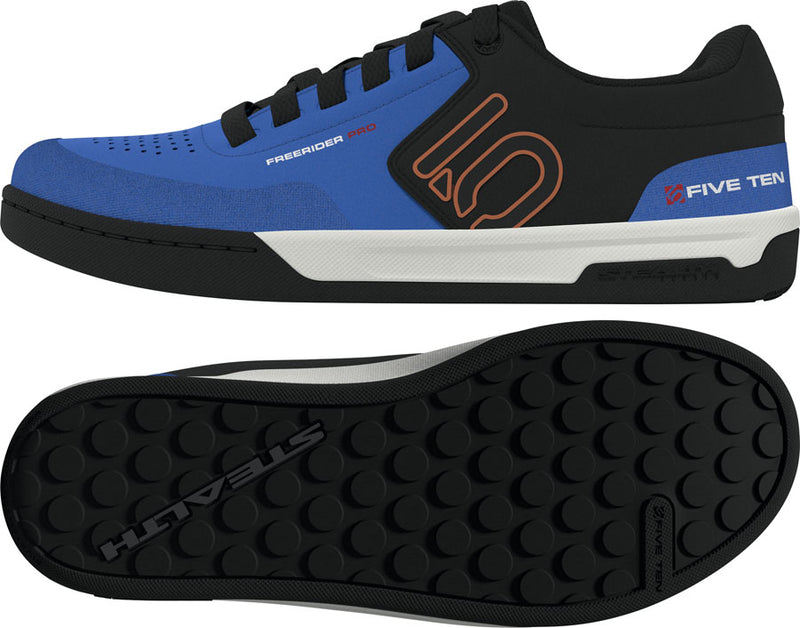 Load image into Gallery viewer, Five Ten Freerider Pro Flat Shoes - Men's Core Black/Pure Orange/Ray Blue 10
