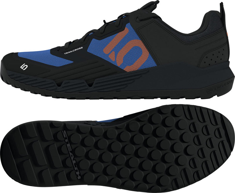 Load image into Gallery viewer, Five Ten Trailcross XT Flat Shoes - Men's Core Black/Pure Orange/Ray Blue 9
