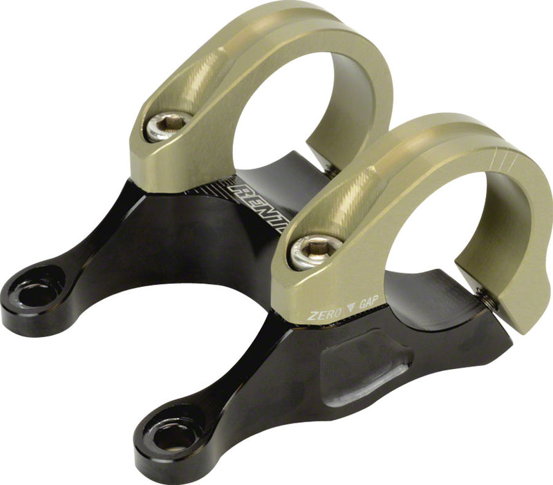 Load image into Gallery viewer, Renthal Integra II Stem - 45mm 31.8 Clamp +/-0 Direct Mount Aluminum BLK/Gold
