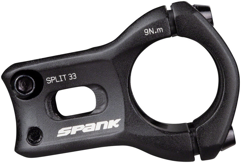 Load image into Gallery viewer, Spank Split Stem - 33mm 31.8 Clamp +/-0 1 1/8" Aluminum Black

