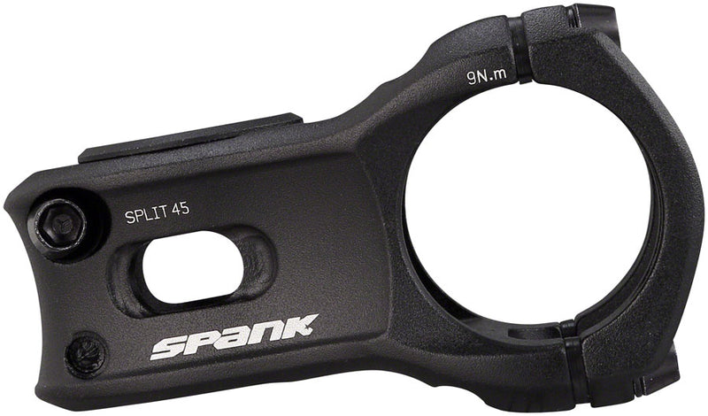 Load image into Gallery viewer, Spank Split 35 Stem - 45mm 35 Clamp +/-0 1 1/8" Aluminum Black
