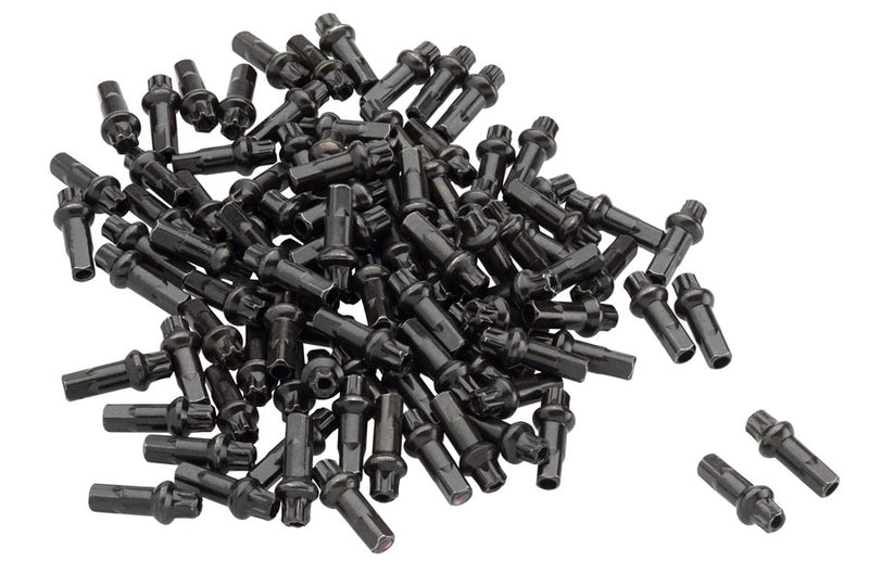 Load image into Gallery viewer, DT Swiss Squorx Pro Head Pro Lock Brass Nipples: 2.0 x 15mm Black Box of 100
