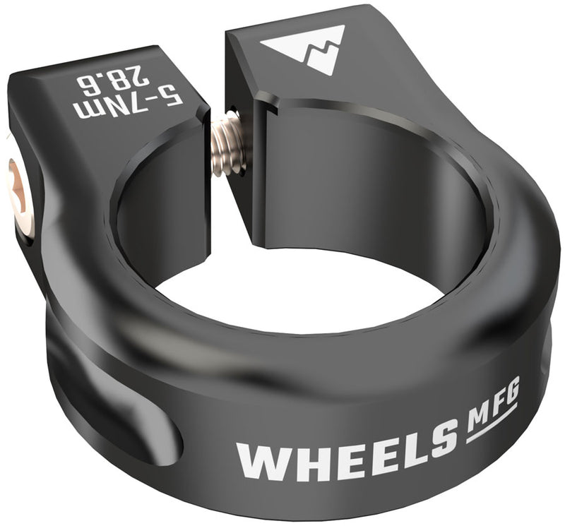 Load image into Gallery viewer, Wheels Manufacturing Seatpost Clamp - 28.6mm Bolt-On Black
