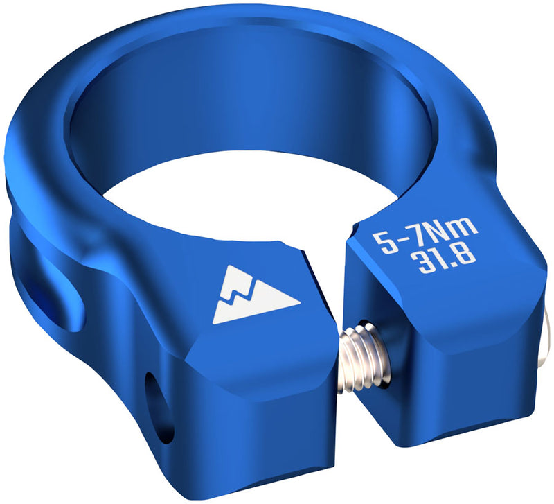 Load image into Gallery viewer, Wheels Manufacturing Seatpost Clamp - 31.8mm Bolt-On Blue

