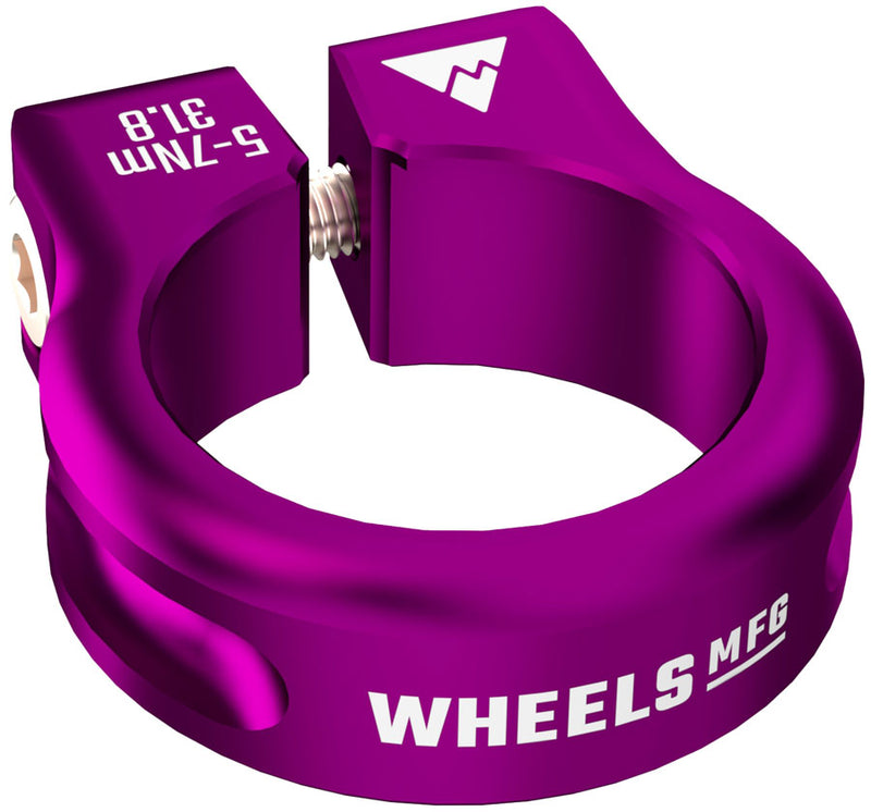 Load image into Gallery viewer, Wheels Manufacturing Seatpost Clamp - 31.8mm Bolt-On Purple
