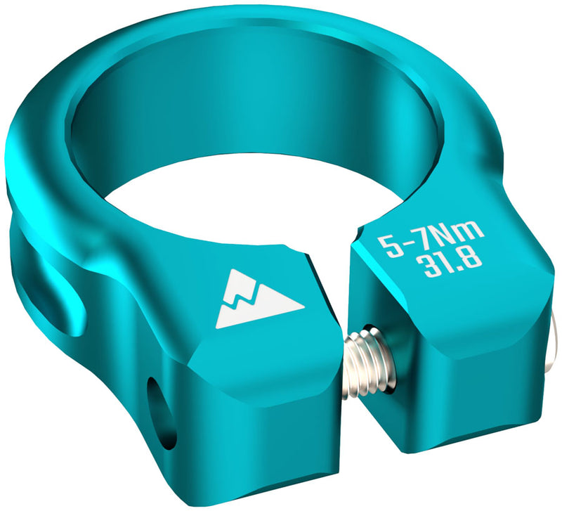Load image into Gallery viewer, Wheels Manufacturing Seatpost Clamp - 34.9mm Bolt-On Teal
