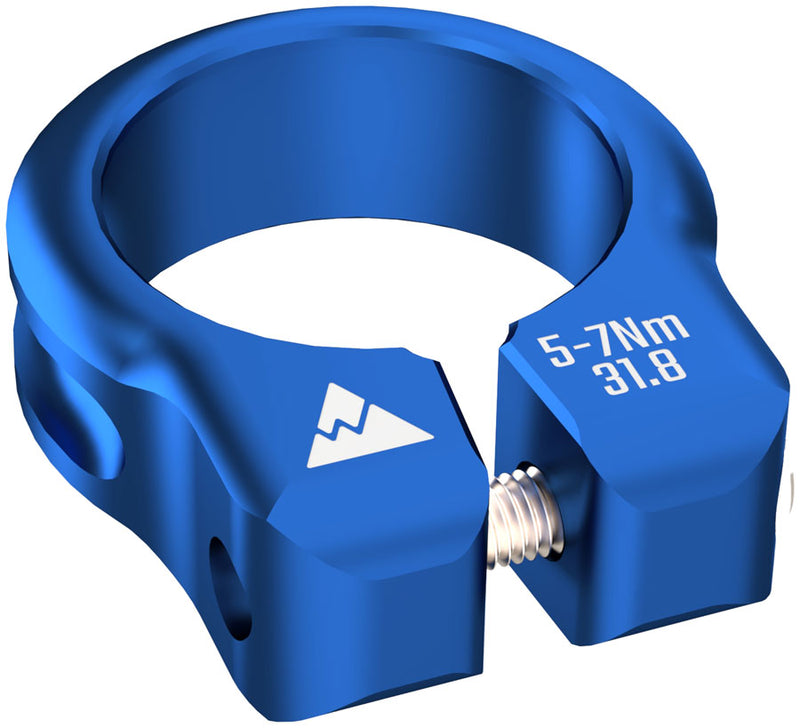 Load image into Gallery viewer, Wheels Manufacturing Seatpost Clamp - 34.9mm Bolt-On Blue
