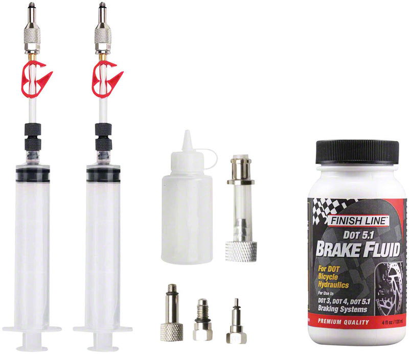 Load image into Gallery viewer, Jagwire Pro DOT Bleed Kit Finish Line DOT 5.1 Fluid - For Avid Hayes Formula Hope Disc Brakes
