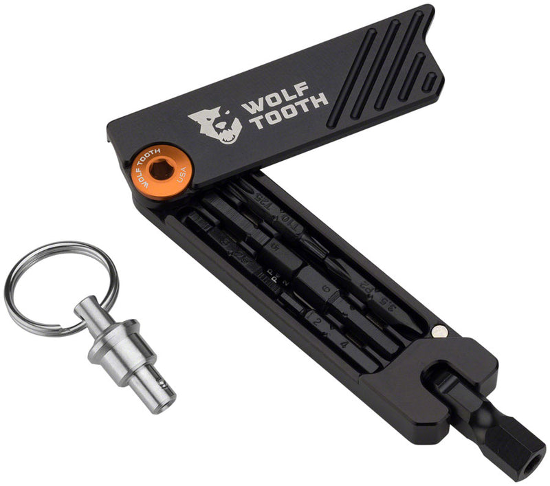 Load image into Gallery viewer, Wolf Tooth 6-Bit Hex Wrench Multi-Tool with Keyring - Orange
