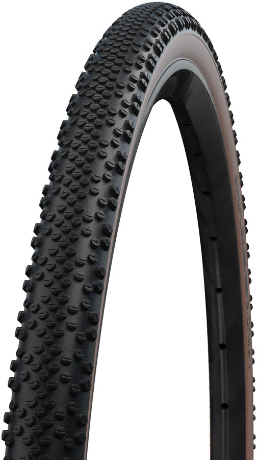 Load image into Gallery viewer, Schwalbe G-One Bite Tire - 700 x 38 Tubeless Folding BLK/Bronze Performance Line Race Guard Addix
