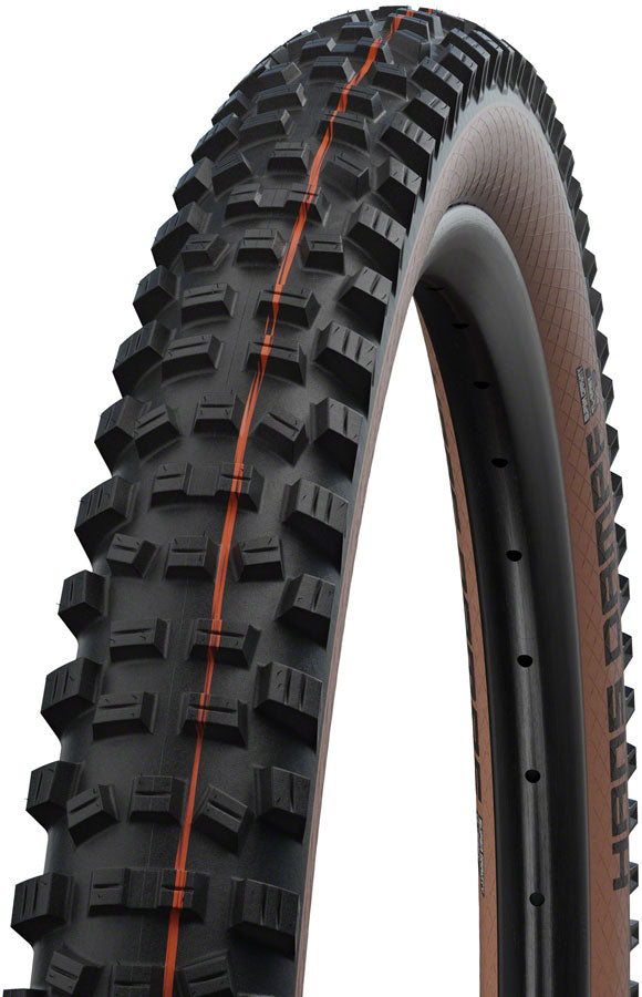 Load image into Gallery viewer, Schwalbe Hans Dampf Tire - 27.5 x 2.6 Tubeless Folding BLK/Bronze Evolution Line Super Trail Addix Soft
