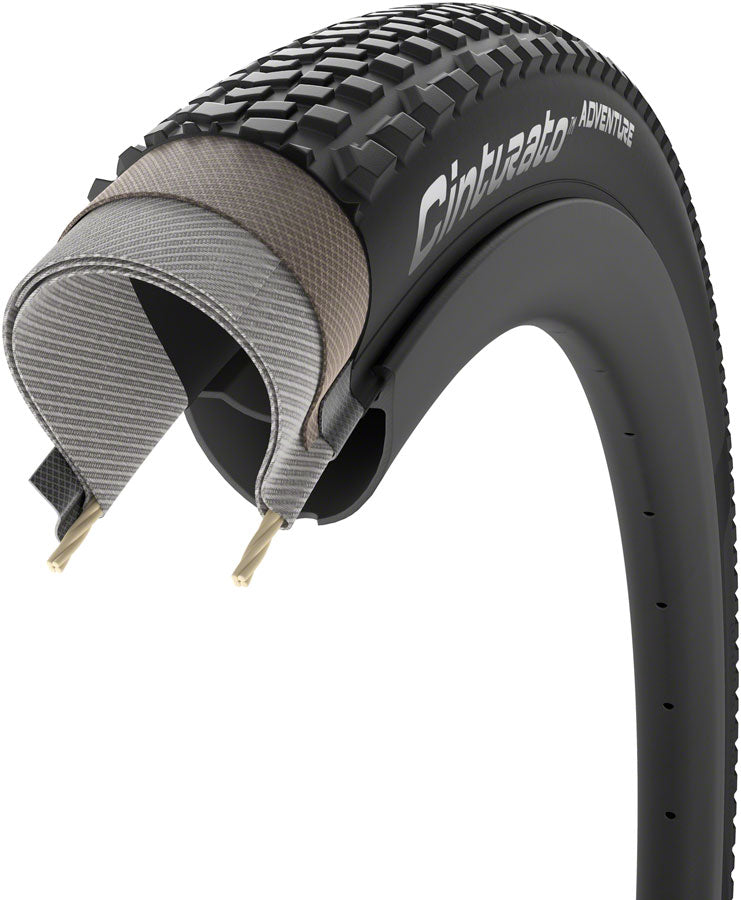 Load image into Gallery viewer, Pirelli Cinturato Adventure Gravel Tire 700x50C Folding Tubeless Ready PROCompound Gravel ProWALL Gravel 60TPI Black
