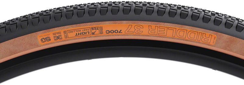 Load image into Gallery viewer, WTB Riddler Tire - 700 x 37 TCS Tubeless Folding BLK/Tan Light/Fast Rolling Dual DNA SG
