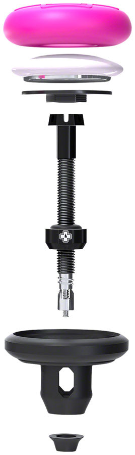 Load image into Gallery viewer, Muc-Off Stealth Tubeless Tag Holder Kit - Includes 2 44mm V2 Tubeless Valves BLK
