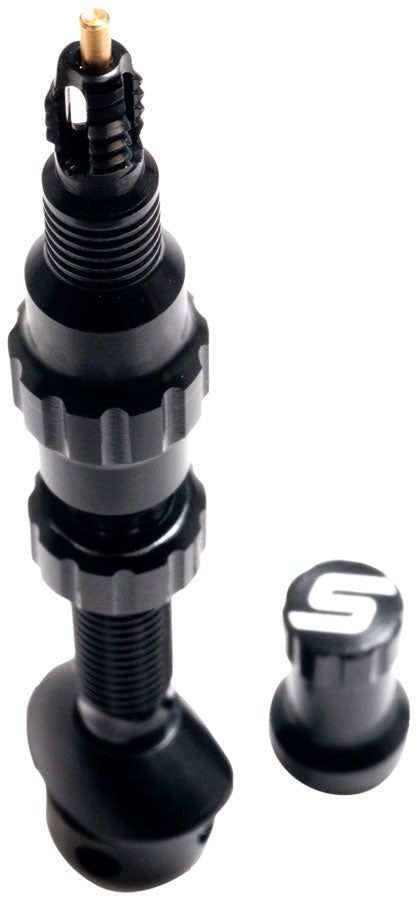 Stan's Tubeless Exo-Core Valve Stems - Alloy Regular Black Pair