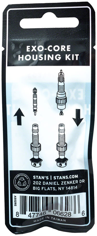 Load image into Gallery viewer, Stan's Tubeless Exo-Core Valve Stem Housing Kit - Alloy BLK Fits Universal+ Valves Pair

