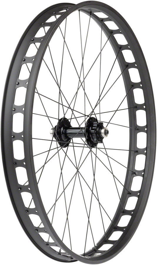 Load image into Gallery viewer, Quality Wheels Blizzerk Front Wheel - 26" QR x 135mm Pugsley 6-Bolt BLK 32H
