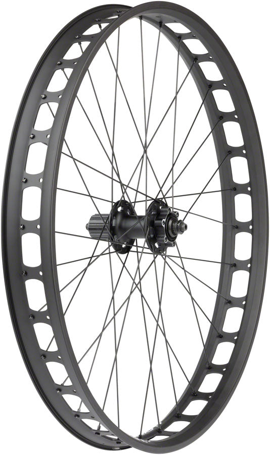 Load image into Gallery viewer, Quality Wheels Blizzerk Rear Wheel - 26" QR x 135mm Pugsley 6-Bolt HG 11 MTN BLK 32H
