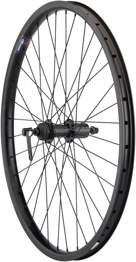 Load image into Gallery viewer, Quality Wheels Value HD Series Rear Wheel - 26" QR x 135mm Center-Lock Disc / Rim Brake HG 10 BLK 36H

