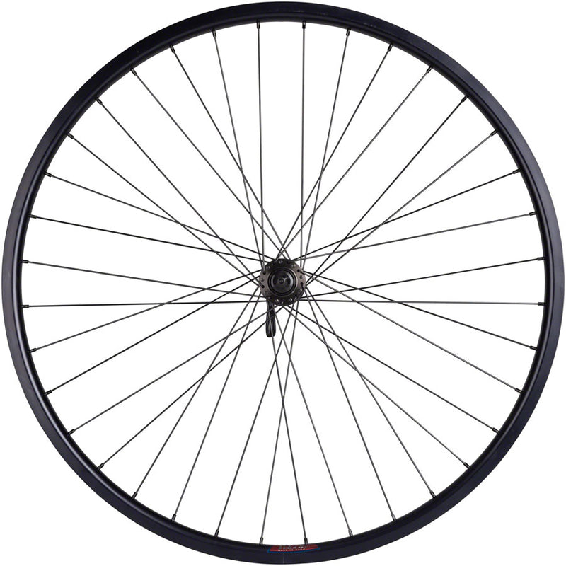 Load image into Gallery viewer, Quality Wheels Value HD Series Disc Front Wheel - 700 QR x 100mm Center-Lock BLK 36H
