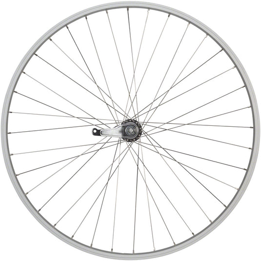 Quality Wheels Value Single Wall Series Coaster Brake Rear Wheel - 700c 3/8" x 124mm Coaster Brake 3 Prong Cog Silver 36H