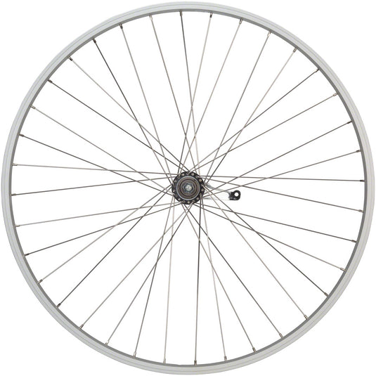 Quality Wheels Value Single Wall Series Coaster Brake Rear Wheel - 700c 3/8" x 124mm Coaster Brake 3 Prong Cog Silver 36H