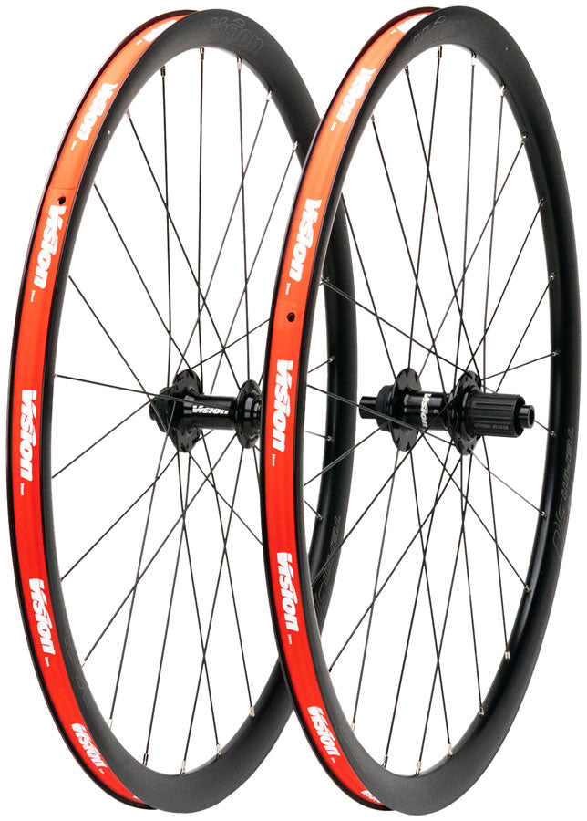 Load image into Gallery viewer, Vision Team i23 Aero Gravel Wheelset 700c 24H Front/Rear Tubeless Ready Centerlock Disc TA12 HG11
