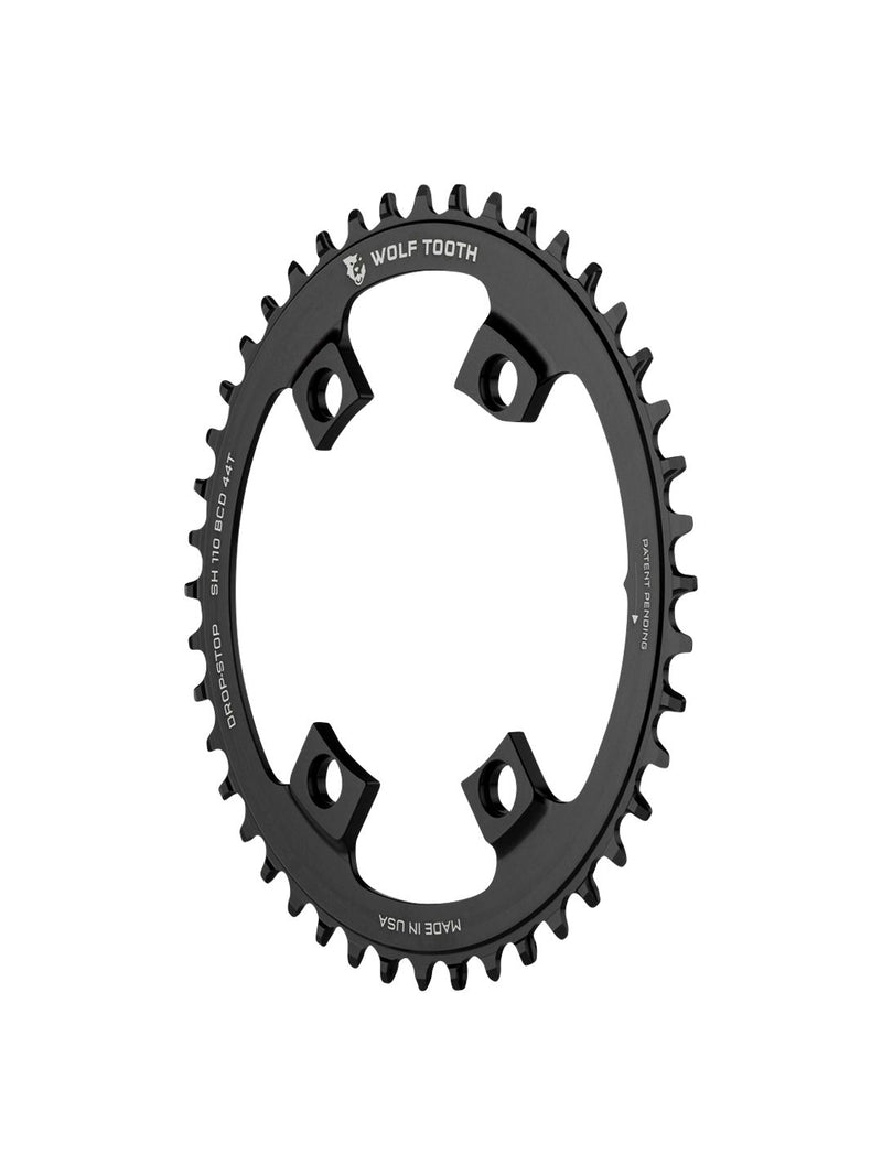 Load image into Gallery viewer, Wolf Tooth Shimano 110 Asymmetric BCD Chainring - 42t 110 Asymmetric BCD 4-Bolt Drop-Stop A For Shimano Cranks BLK
