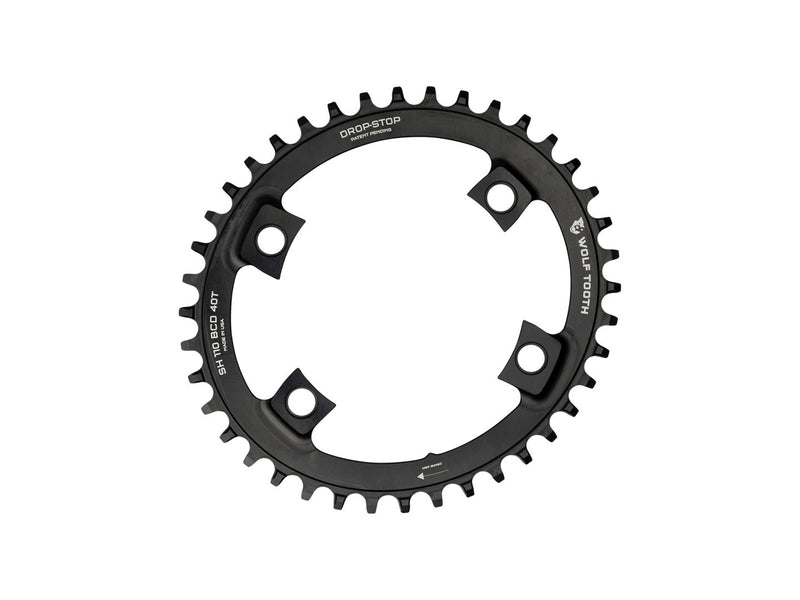 Load image into Gallery viewer, Wolf Tooth Elliptical Shimano 110 Asymmetric BCD Chainring - 40t 110 Asymmetric BCD 4-Bolt Drop-Stop B For Shimano Cranks BLK
