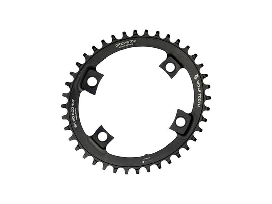 Wolf Tooth Elliptical Shimano 110 Asymmetric BCD Chainring - 40t 110 Asymmetric BCD 4-Bolt Drop-Stop B For Shimano Cranks BLK