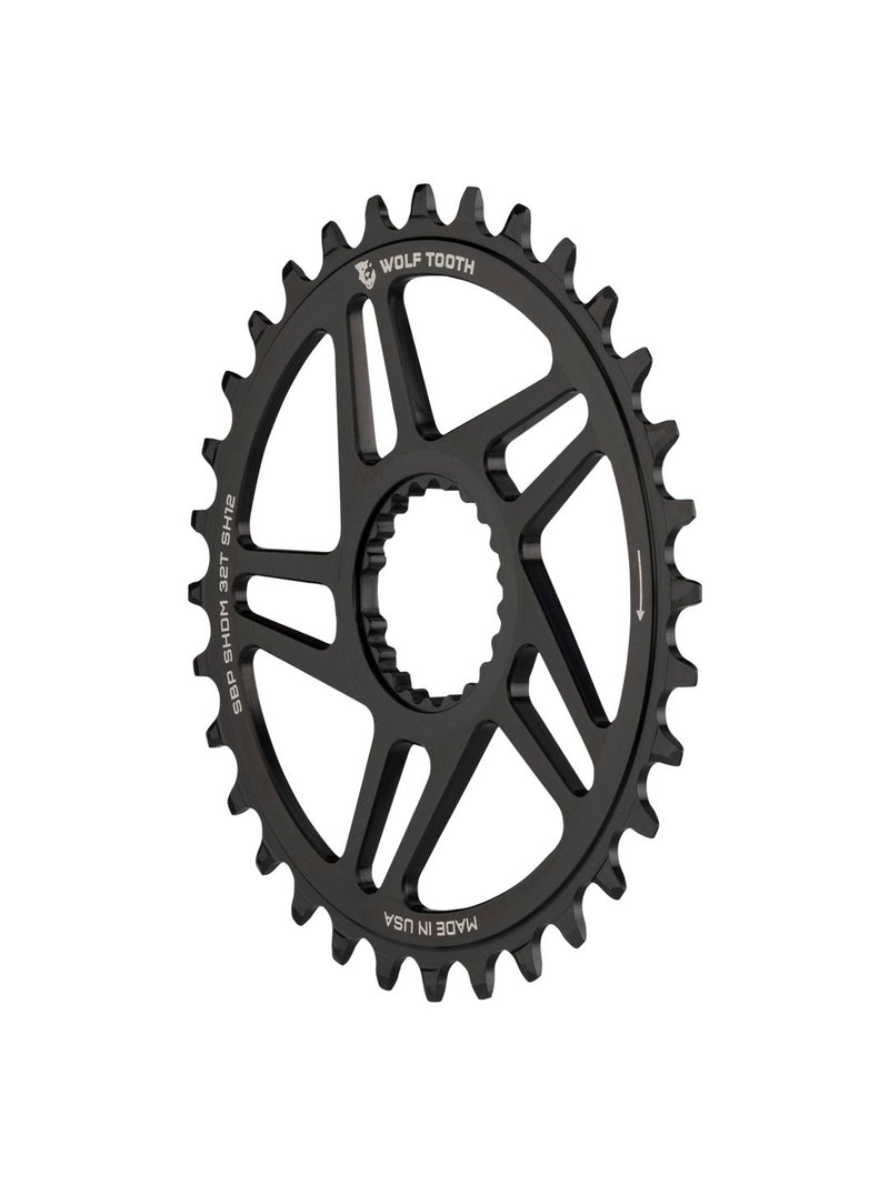 Load image into Gallery viewer, Wolf Tooth Direct Mount Chainring - 30t Shimano DM For Boost Cranks 3mm Offset Drop-Stop ST Requires 12-Speed HG+ Chain BLK
