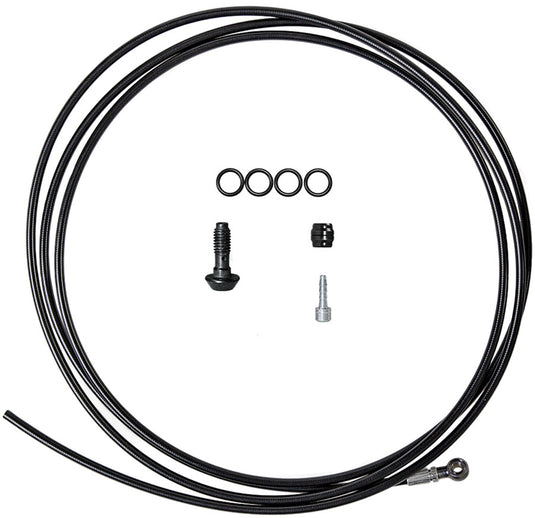 Magura Hydraulic Brake Hose - 2500mm Banjo Line Fitting Black